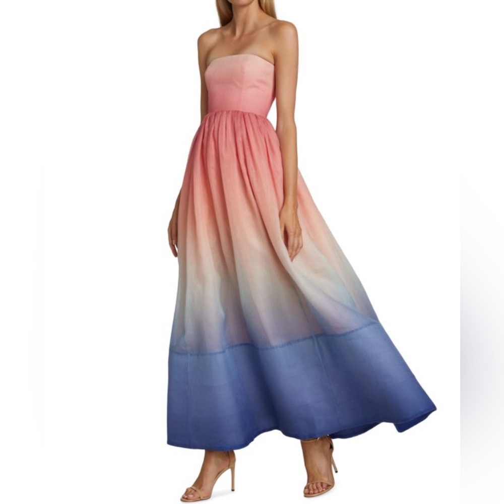 SOLD * Zimmermann Postcard Ombre Strapless Maxi Dress
